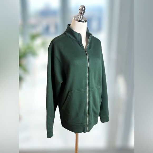 LL BEAN 90s Vintage Sweater Full Zip Mountain Classic Regular Fleece Jacket Size - Picture 4 of 11